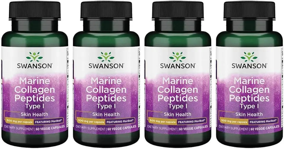 Marine Collagen Peptides Type I 500 mg 60 Veg Caps 4 Pack B190613