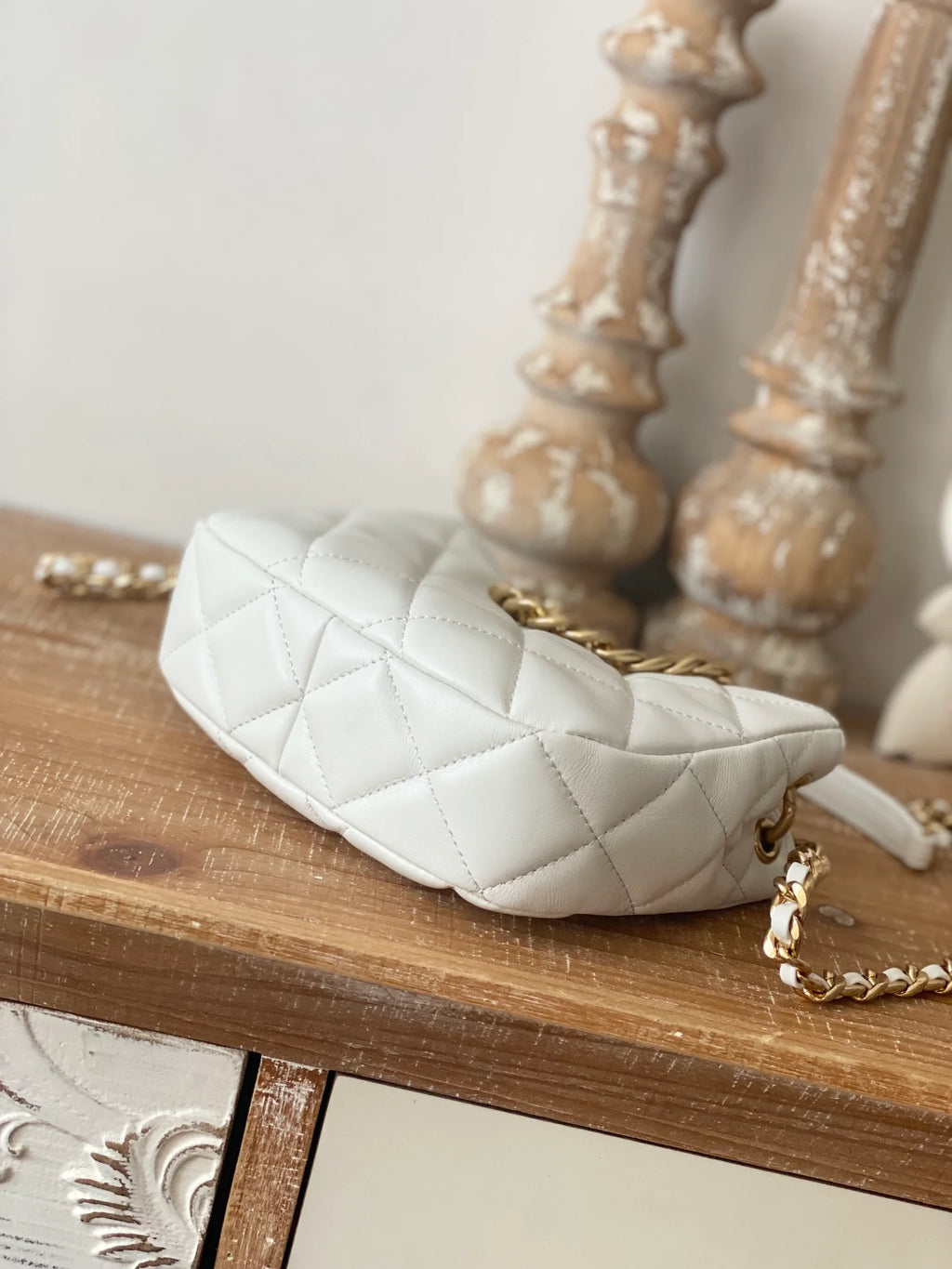 Small Hobo Bag White T8469