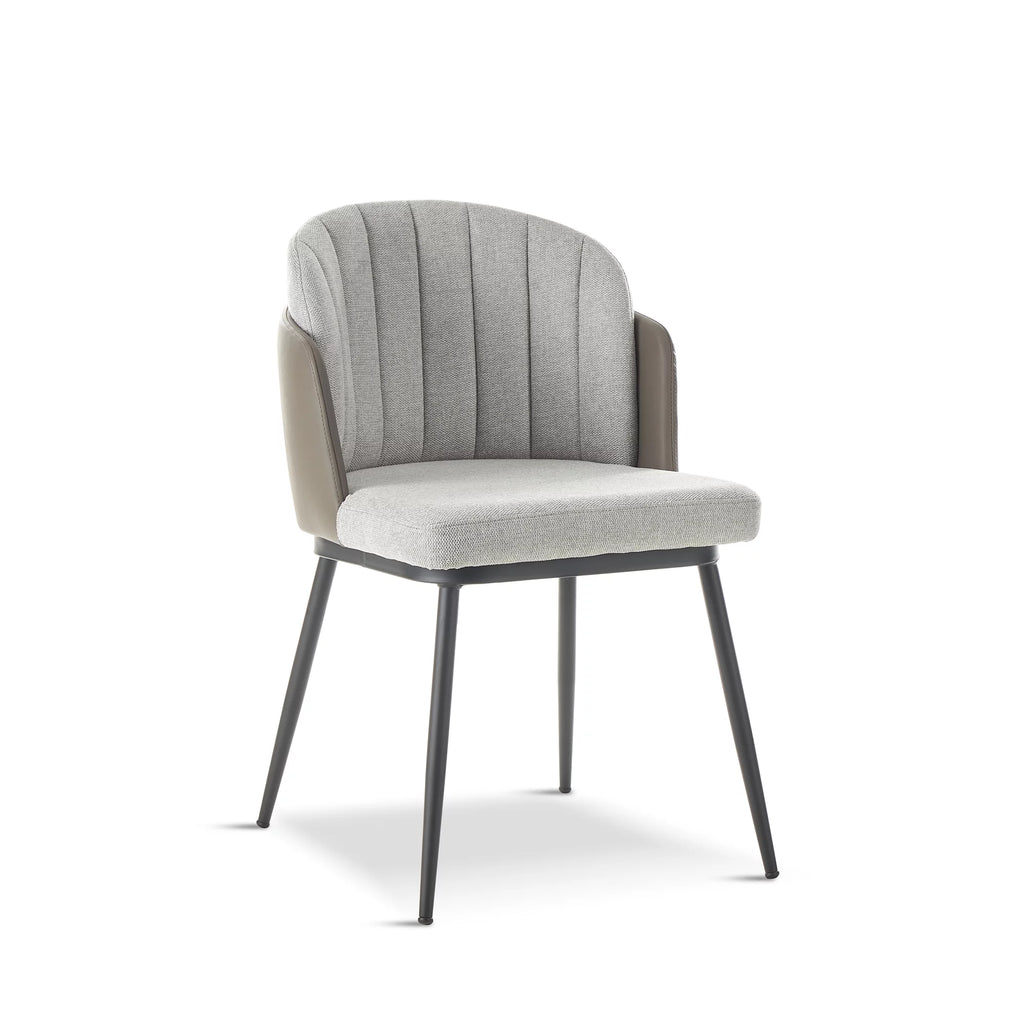 Set of 2 Grey Fabric Upholstered Dining Chairs R9275