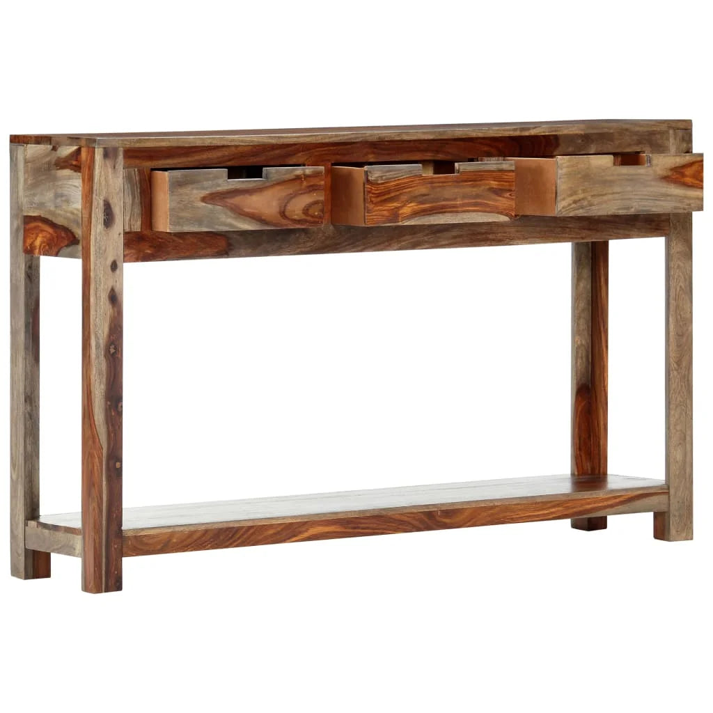 Solid Sheesham Wood Console Table with 3 Drawers A3711