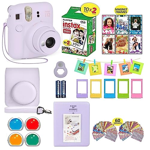 Purple Instant Camera Bundle with 20 Film Sheets G809