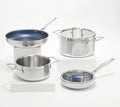 6-Pc Tri-Ply Hammered Stainless Steel Cookware Set S926