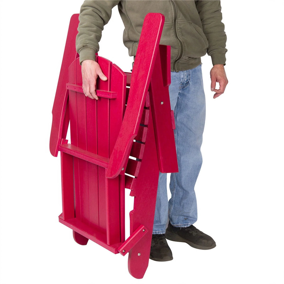 Red All-Weather Resin Folding Adirondack Chair T112037