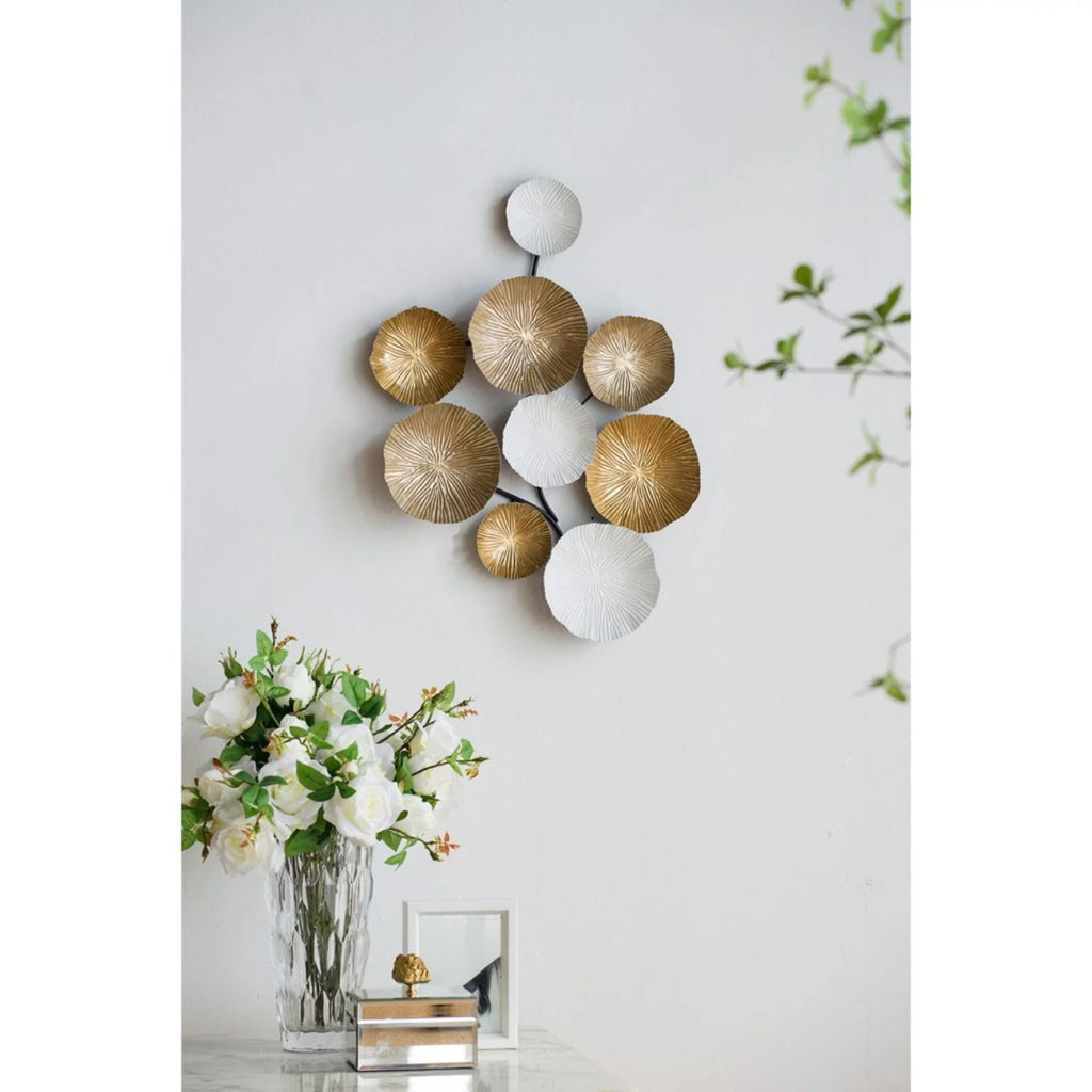 Antique Gold and White Small Wall Accent I4484