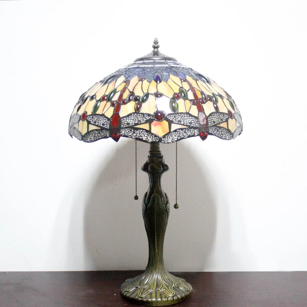 Orange Blue Stained Glass Table Lamp O8974