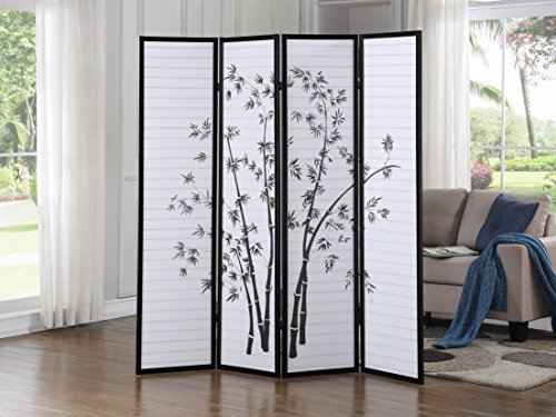 Black 3-Panel Shoji Room Divider Screen I805