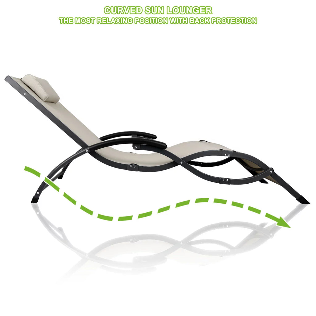 White Folding Patio Sunbeds C714326