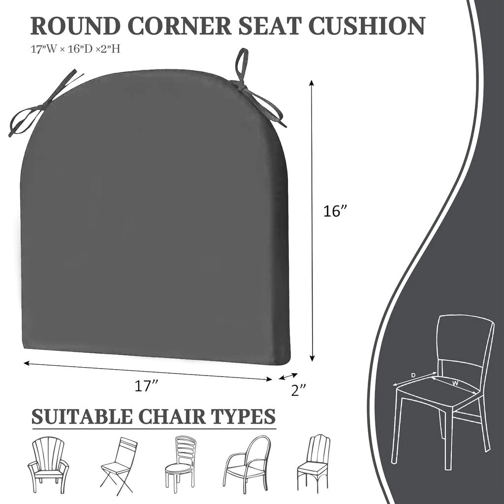 Water Resistant Patio Chair Cushions Pack of 4, Dark Gray S523536