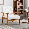 Mid Century Modern Linen Fabric Arm Chair Set of 2 E9825
