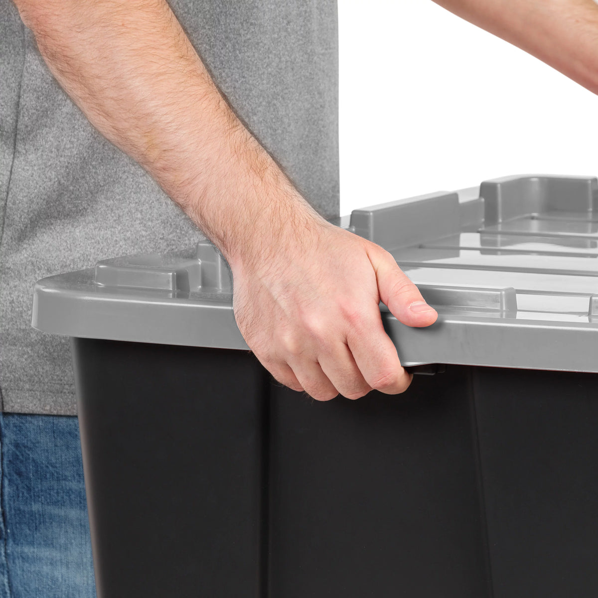 27Gal 4 Pack Stackable Plastic Storage Bin with Lid Z9243