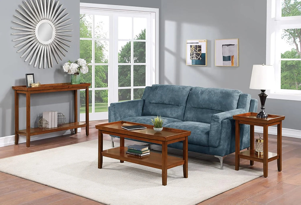 Cherry Console Table with Shelf W2063