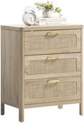 Rattan 3 Drawer Natural Wood Dresser S435