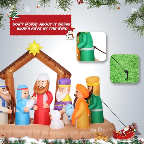 Inflatable Nutcracker Outdoor Decoration with Built-in LED Lights J246