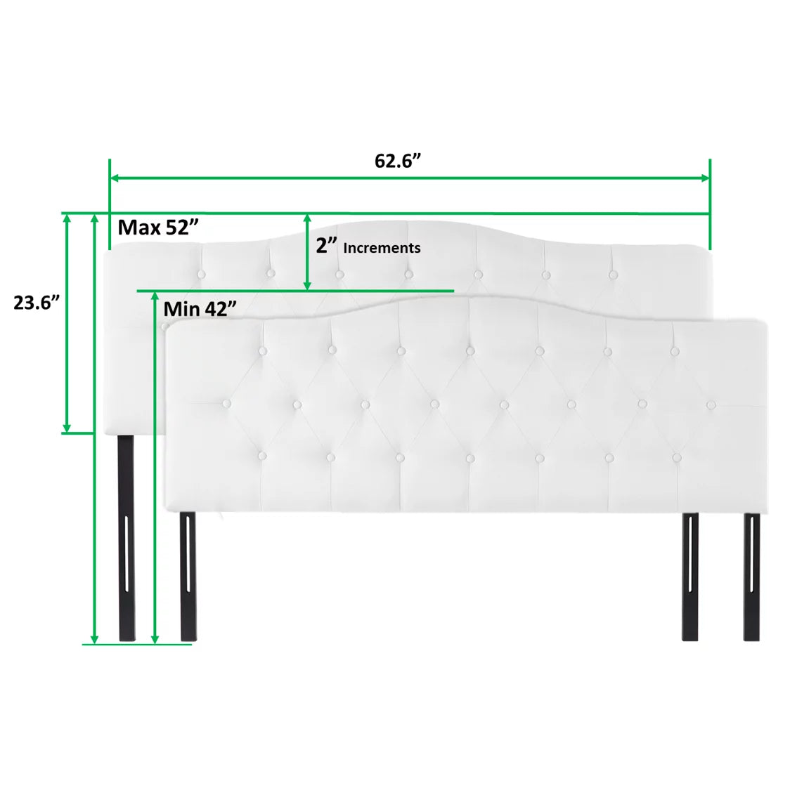 White Linen Upholstered Button Tufted Queen Headboard Z9153