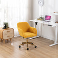 Yellow Teddy Fabric Adjustable Height Office Chair O3403