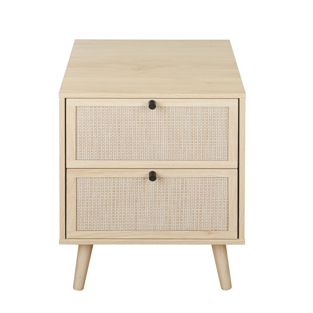 Set of 2 2 Drawer Natural Nightstand X3586