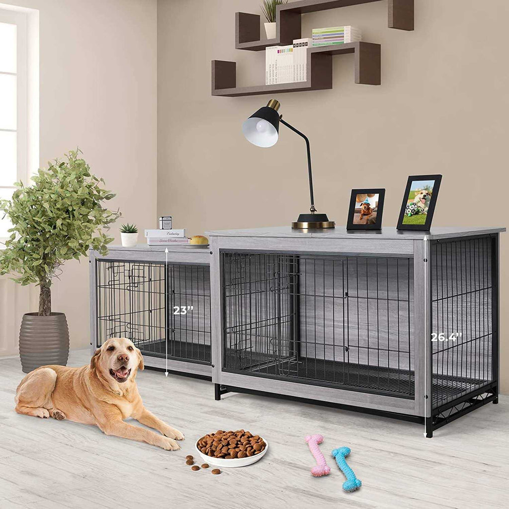 Wooden Dog Crate End Table D8894