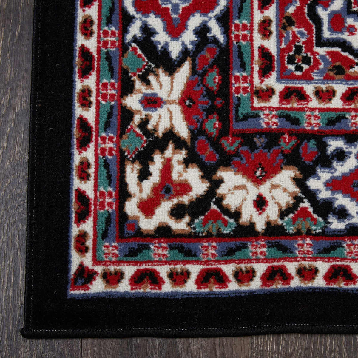 Black/Red 3-Piece Set Area Rug R5513