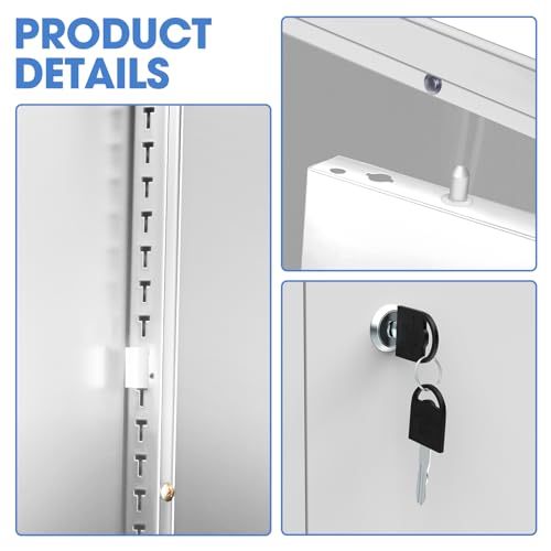 Metal Storage Cabinet with 2 Doors and 2 Adjustable Shelves K35755