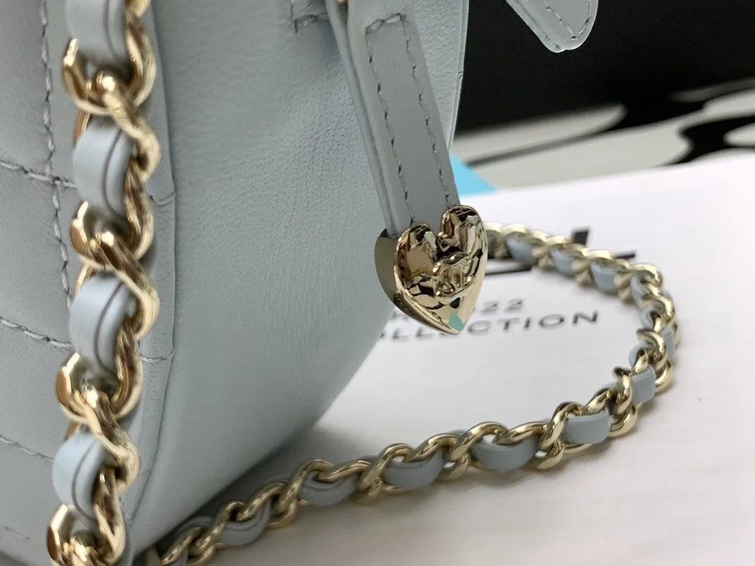 Grey Mini Heart Bag U5940