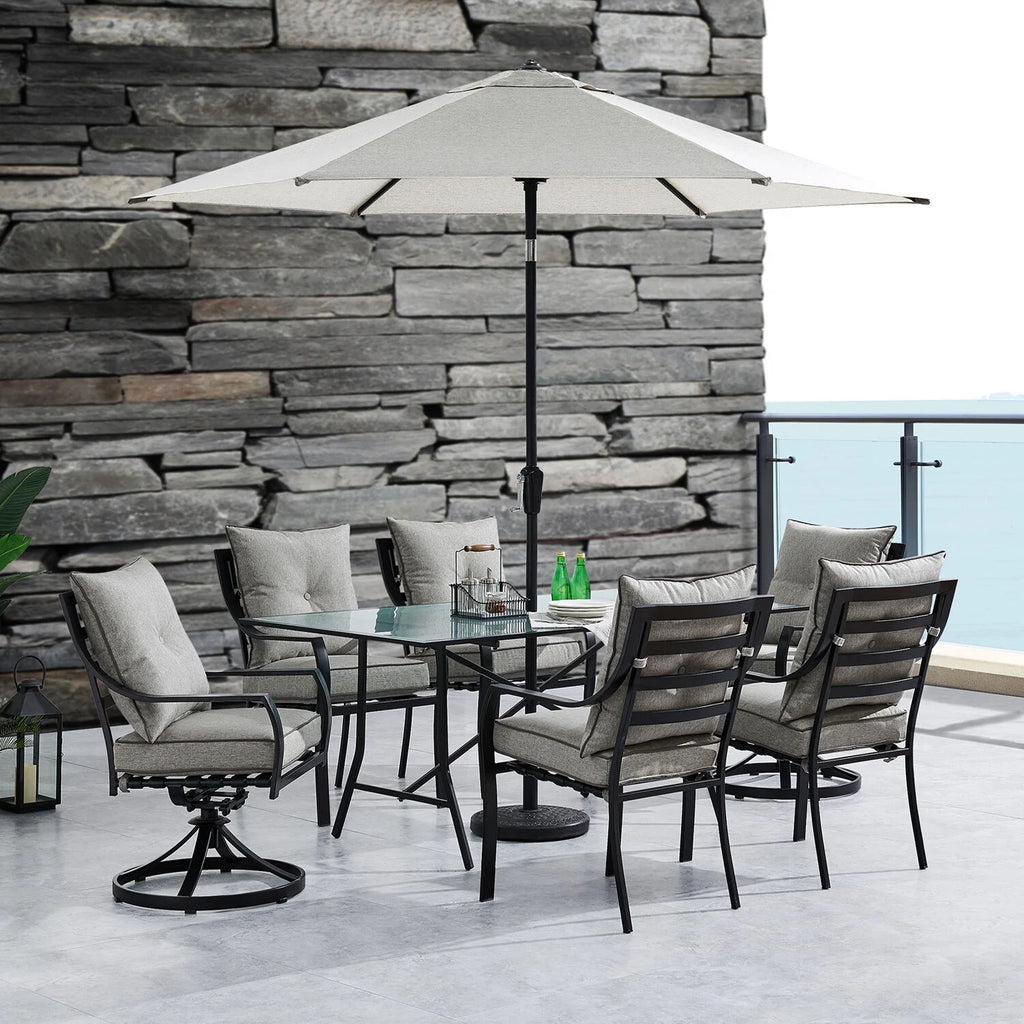 7-Piece Outdoor Dining Set with Umbrella P638