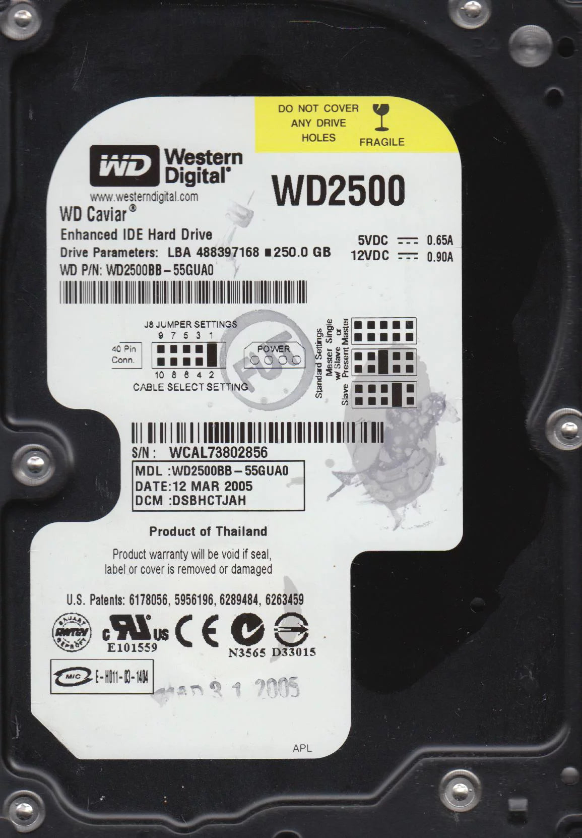 250GB IDE 3.5 Hard Drive M705027