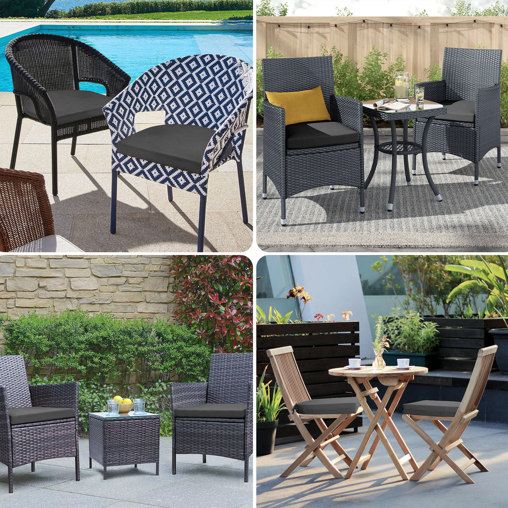 Water Resistant Patio Chair Cushions Pack of 4, Dark Gray S523536