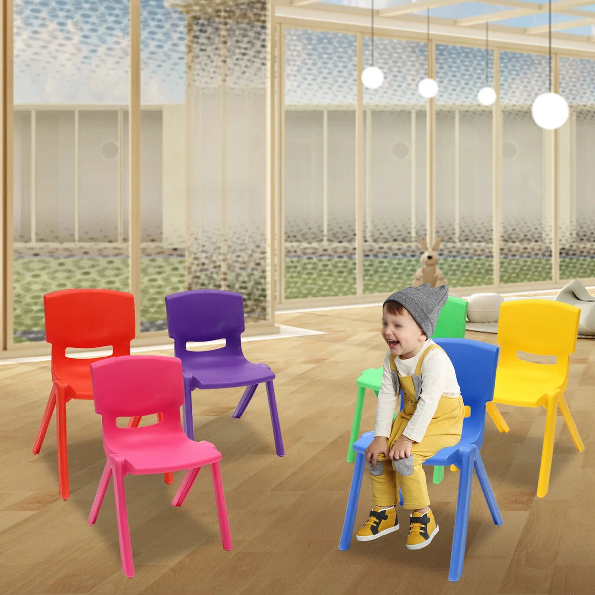 6 Pcs Kids Plastic Stackable Chairs N82049