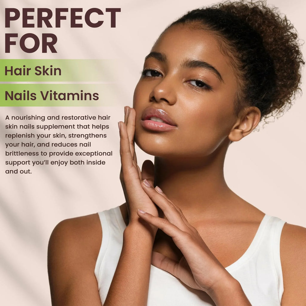 Hair Skin and Nails Vitamins with Biotin, Folate, and Vitamin D, 32 oz C18646