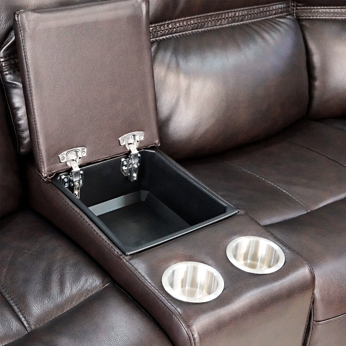 Top Grain Leather Power Reclining Loveseat with Console G5299
