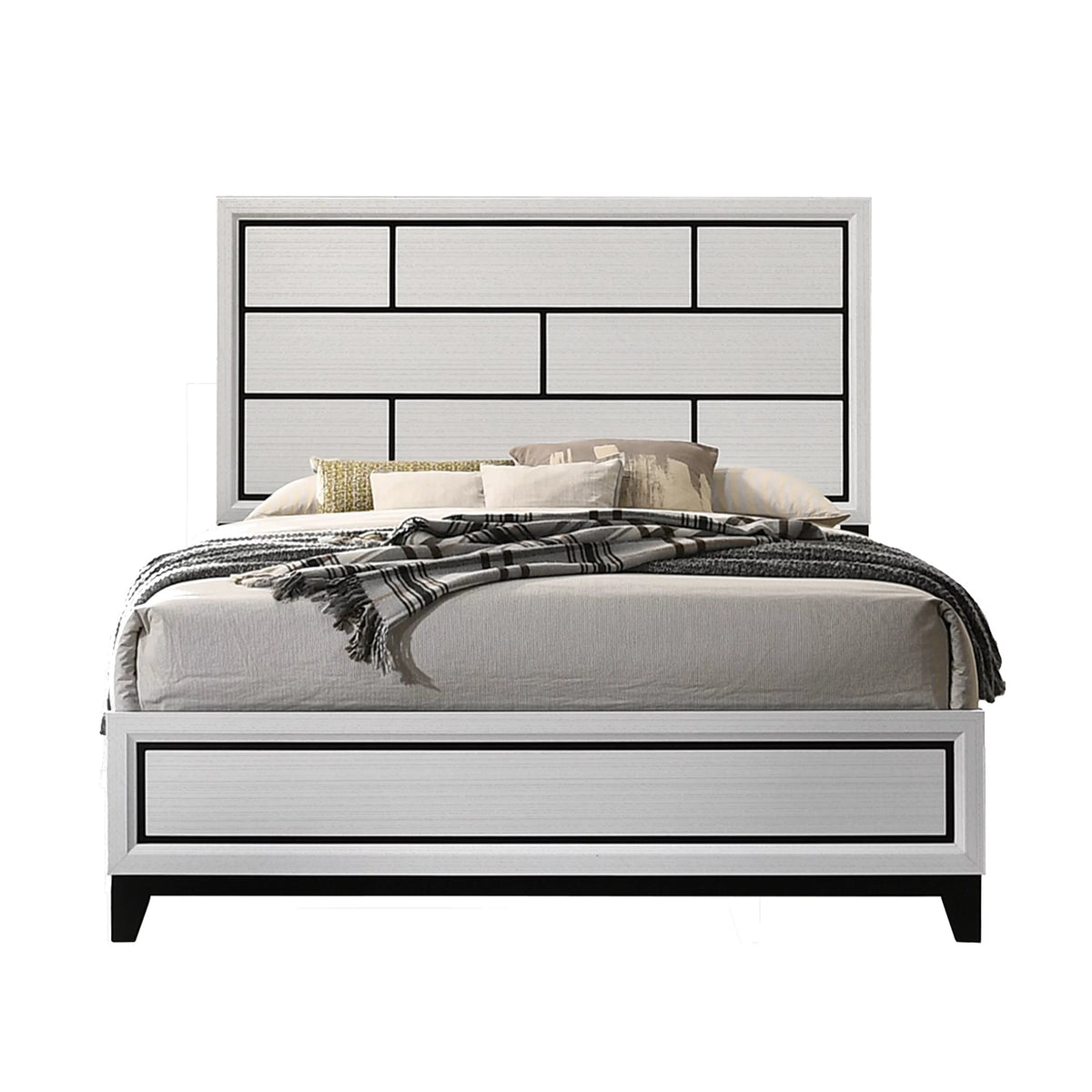 White Queen Bedroom Set with Dresser, Mirror, Night Stand V69426