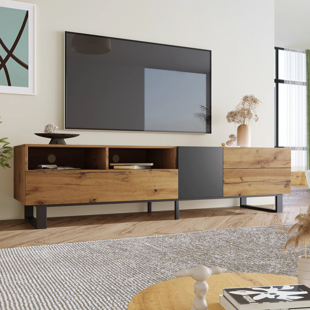Modern TV Stand with Double Storage Space P9795