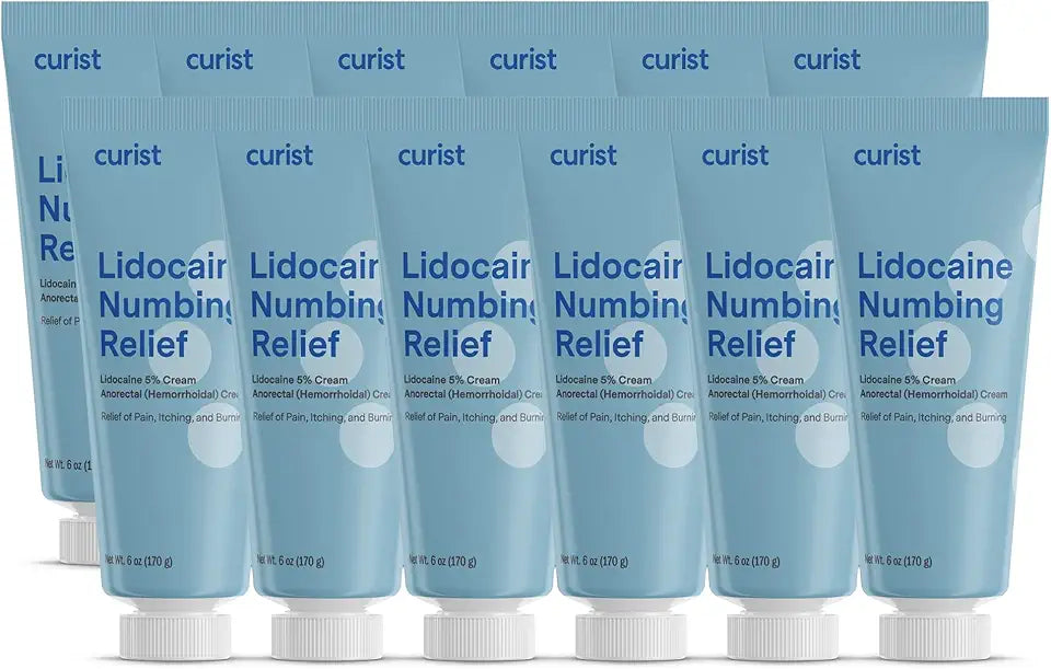 5% Lidocaine Topical Pain Cream 6 oz Tube Pack of 12 I337