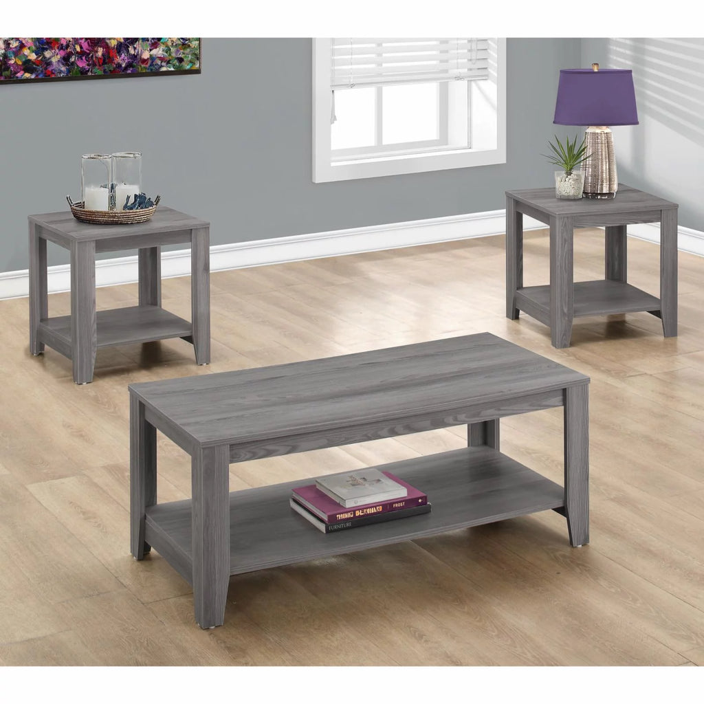 3 Pc Grey Laminate Table Set C1918
