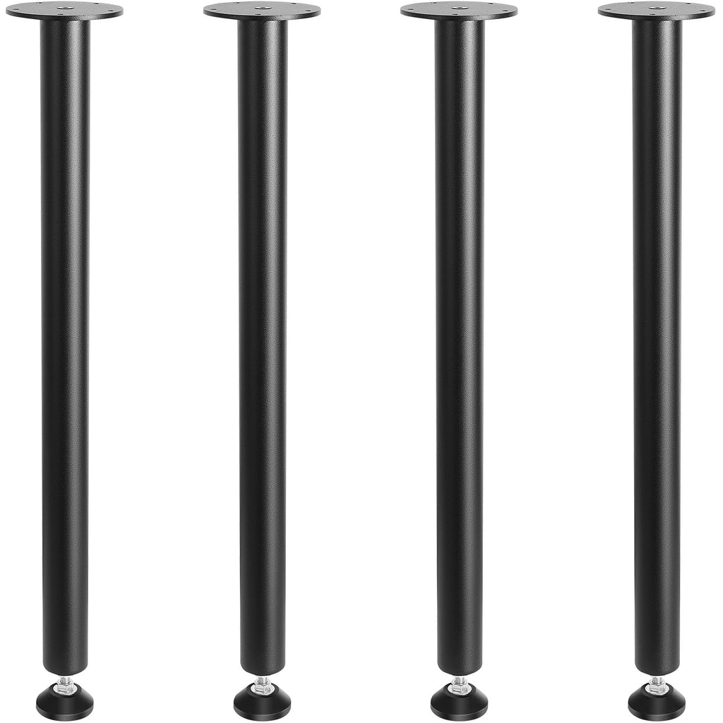 28" Solid Steel Adjustable Desk Legs Set of 4 Black B83955