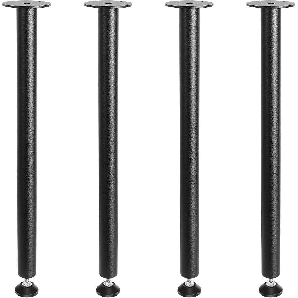28" Solid Steel Adjustable Desk Legs Set of 4 Black B83955