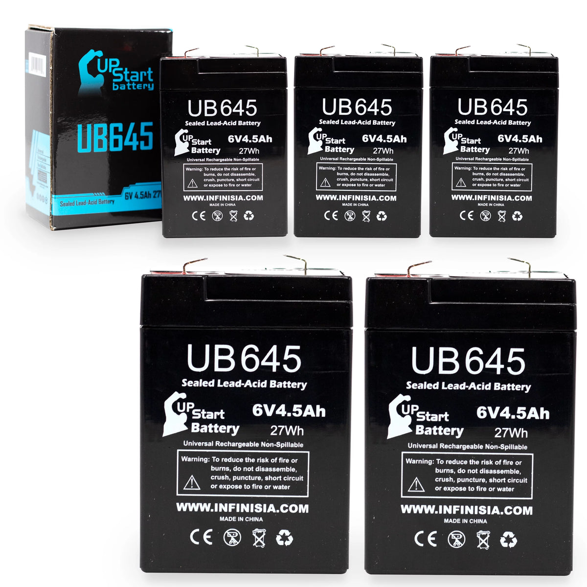 6V 4.5Ah Sealed Lead Acid Battery with Terminal Adapters R8863