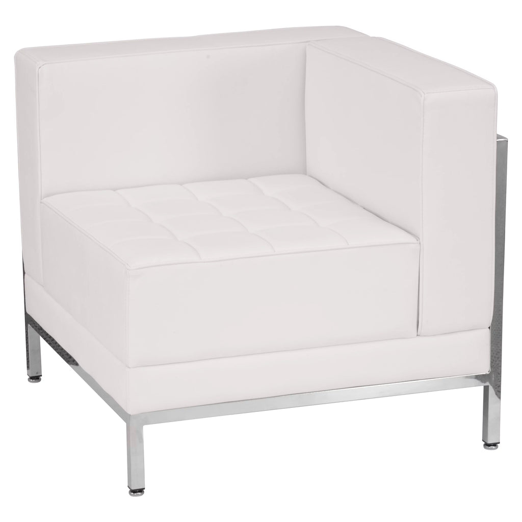 White LeatherSoft Modular Right Corner Chair O3384