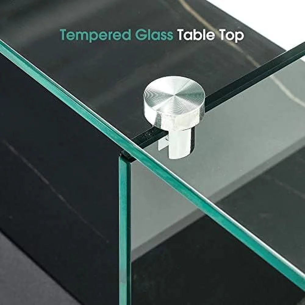 Narrow Glass Console Table with Glass Leg N909
