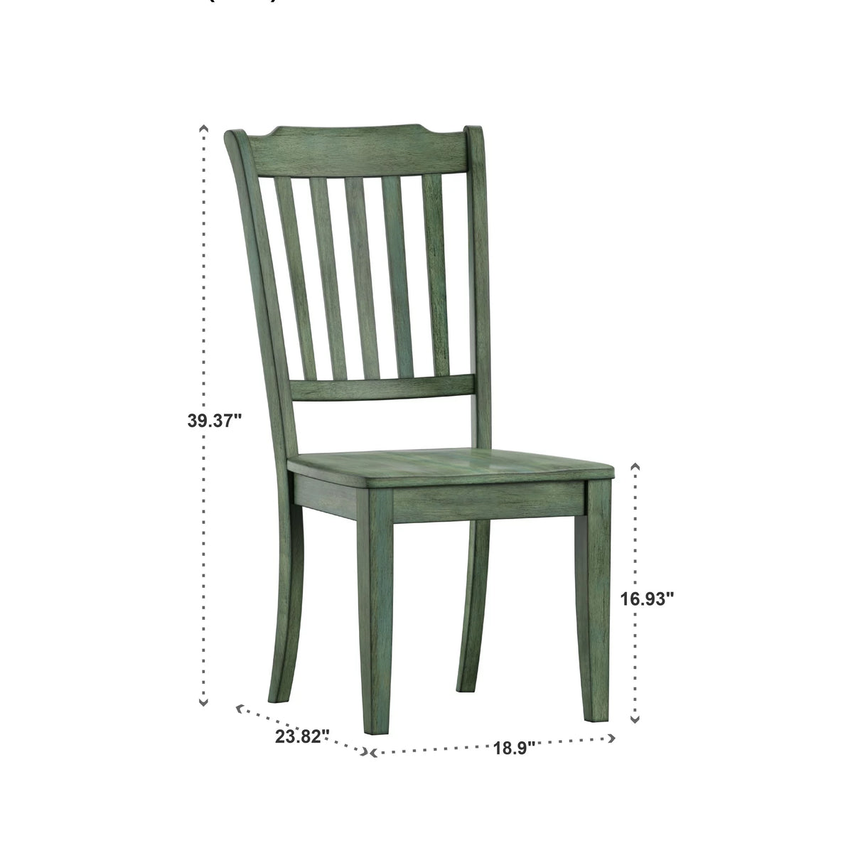 Antique Sage Green Wood Dining Chairs, Set of 2 G428867