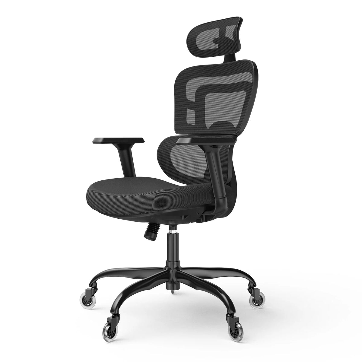 Black Ergonomic Mesh Office Chair with Lumbar Support and Wheels D234