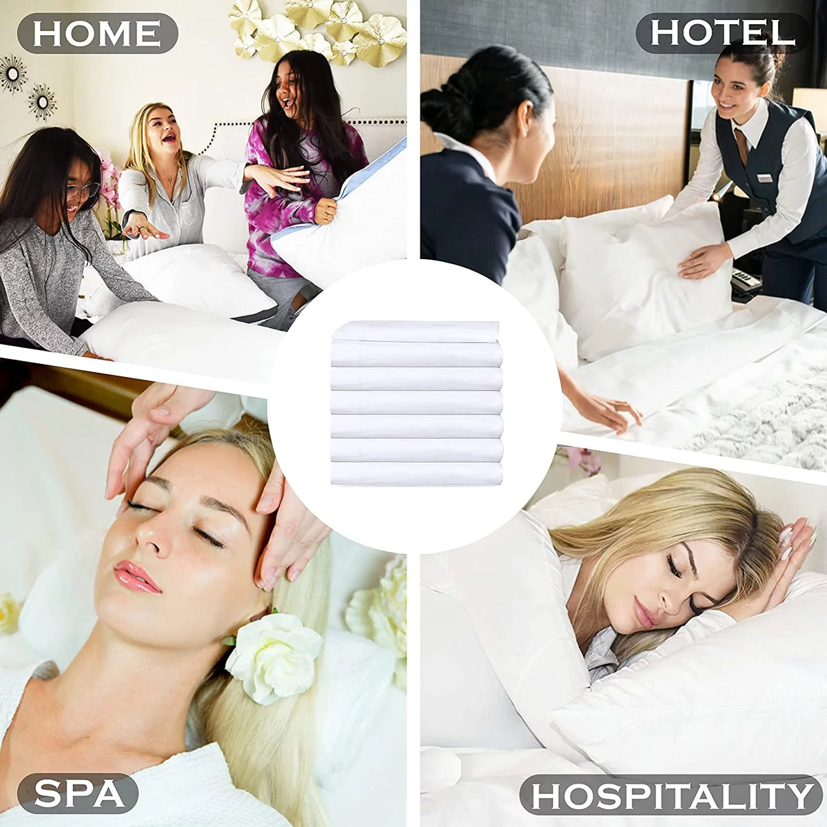 Twin Flat Sheet 66X108 inches Pack of 24 Bright White Cotton Rich K9580