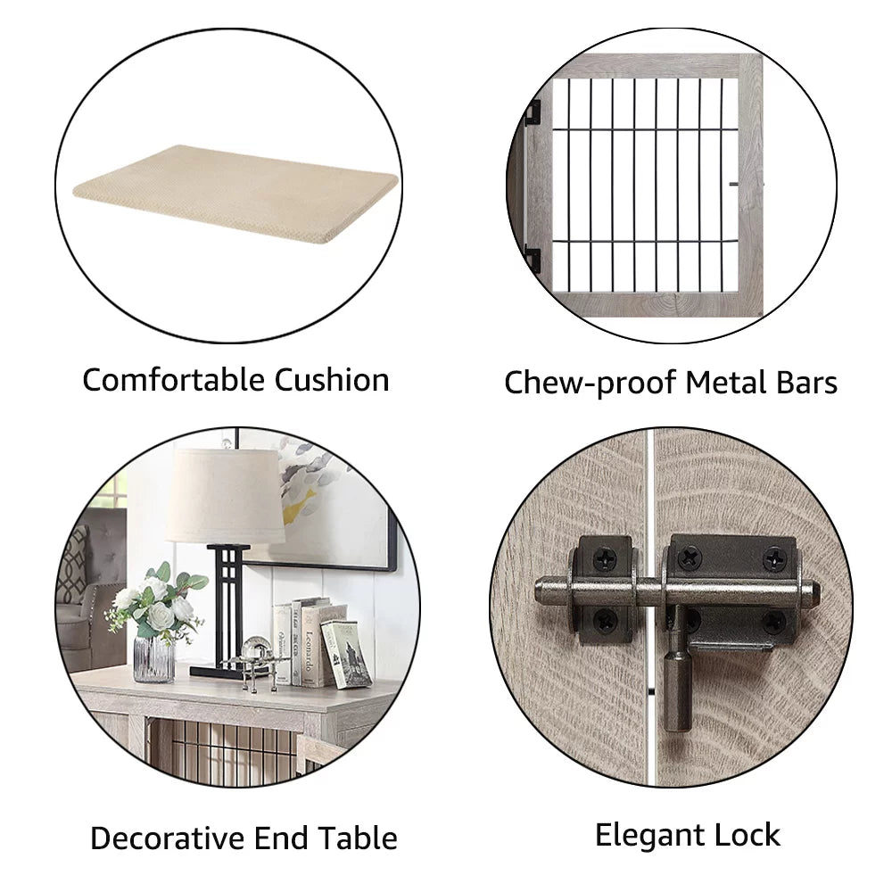 Wooden Dog Crate with Double Doors F3694