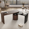 L Shaped Desk with Cabinet and Open Storage Y373087