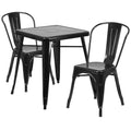 Metal 3 Piece Bistro Set in Black H825