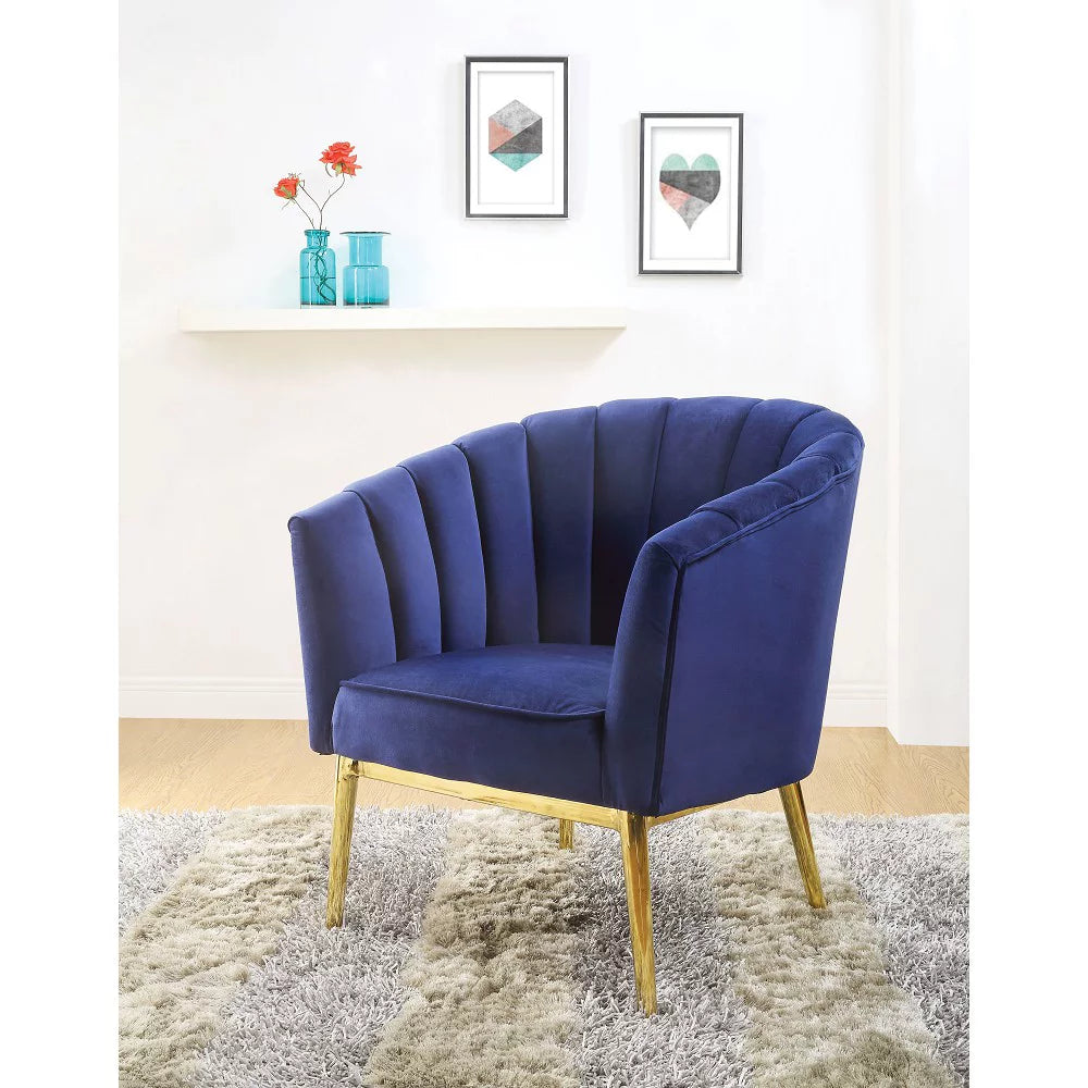 Midnight Blue Velvet Accent Chair E8258