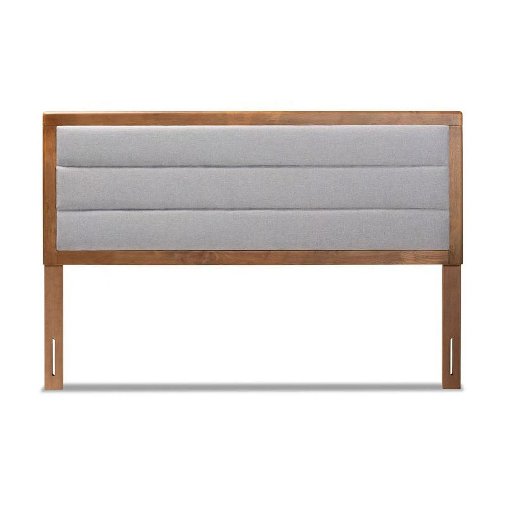 Light Gray Walnut Brown Full Size Wood Headboard Y89257