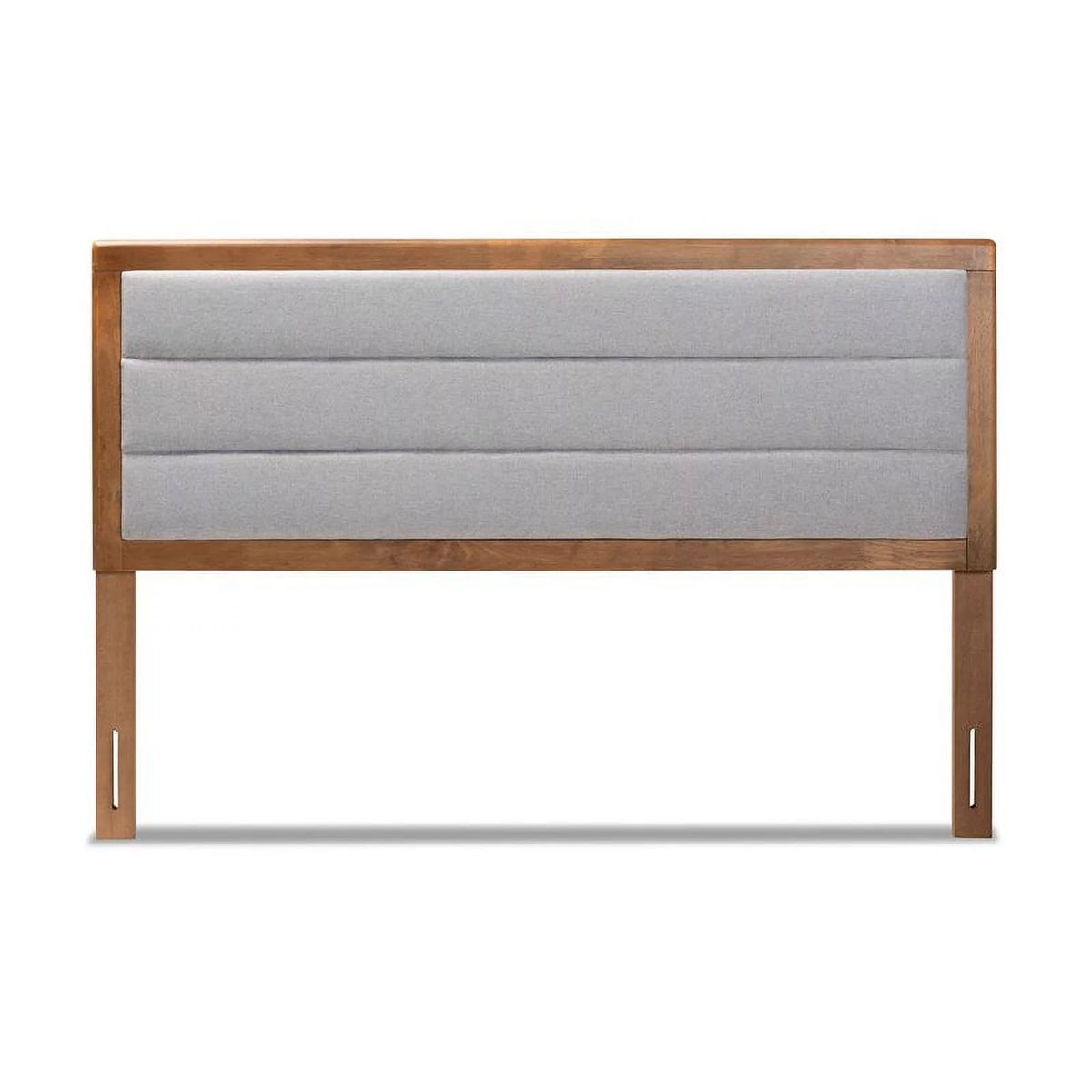 Light Gray Walnut Brown Full Size Wood Headboard Y89257