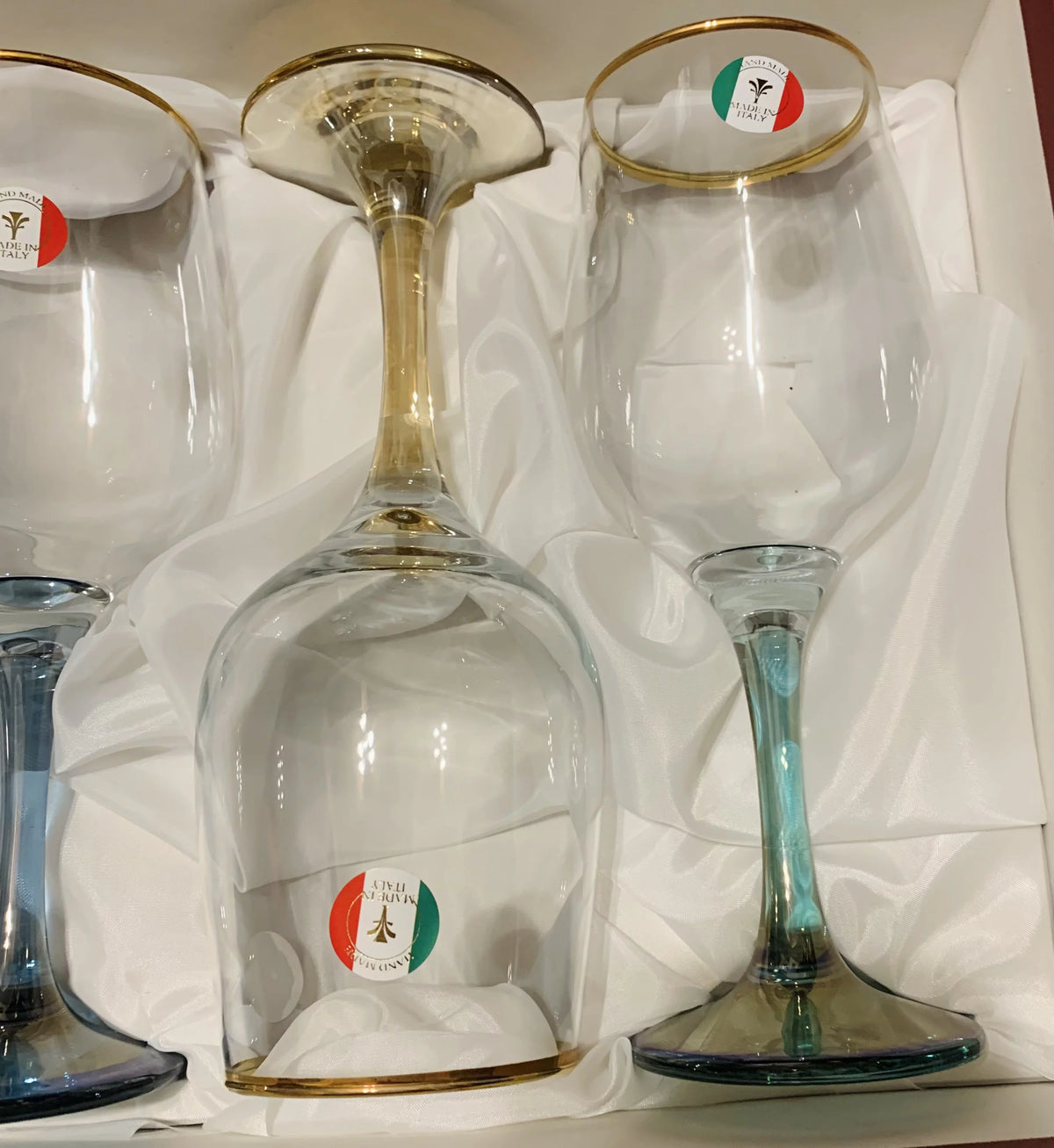 Multi Color Stem Wine Goblets Set of 4 T905679