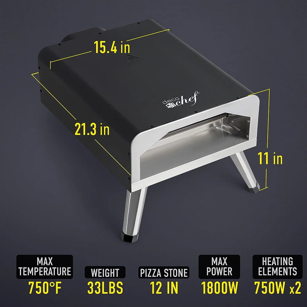 Electric Pizza Oven with 12-Inch Ceramic Stone and Grill B169
